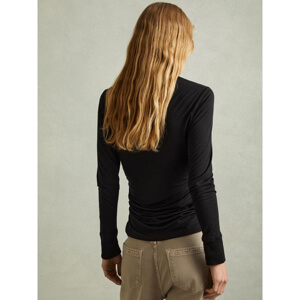 REISS SIERRA Ruched Side Crew Neck Top